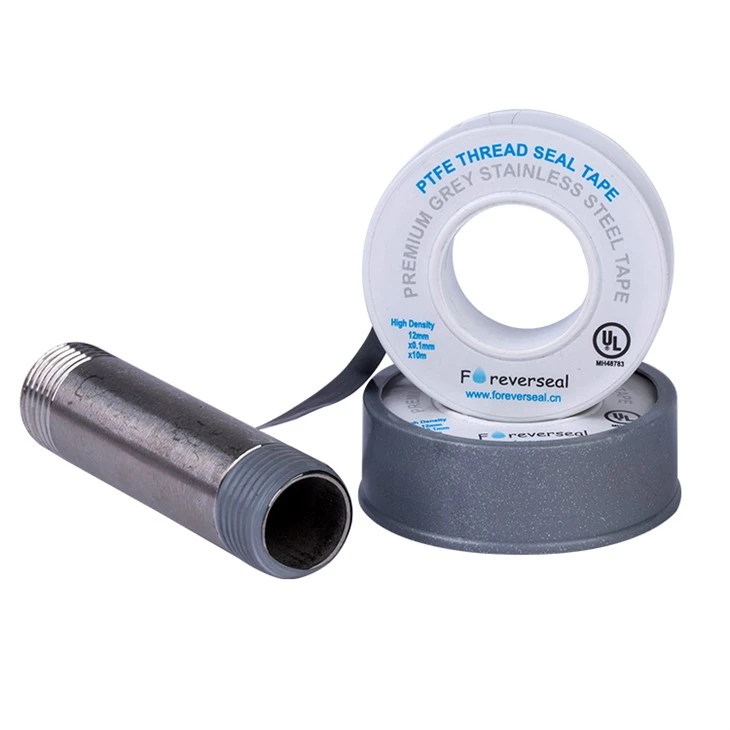 Ruban de joint de filetage PTFE en acier inoxydable gris
